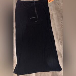 Max Studio Black Drawstring Waist Maxi Skirt